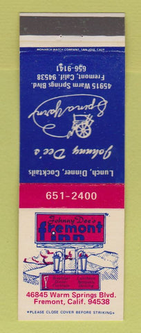 Matchbook Cover - Johnny Dee's Fremont Inn CA
