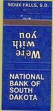 Matchbook Cover - Bank of South Dakota Sioux Falls SD 30 Strike