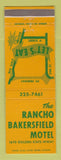 Matchbook Cover - Rancho Bakersfield Motel CA
