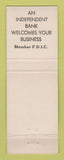 Matchbook Cover - 1st Nat. Bank Anderson Valley Cloverdale Gualala Healdsburg CA