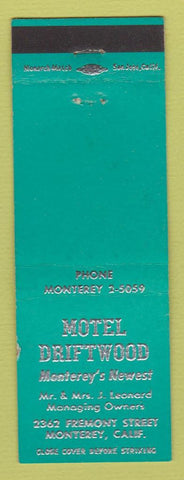Matchbook Cover - Motel Driftwood Monterey CA