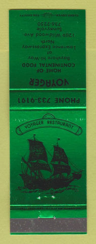 Matchbook Cover - Voyager Restaurant Sunnyvale CA  GREEN