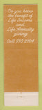 Matchbook Cover - Memorial Hospital Medical Center Long Beach CA