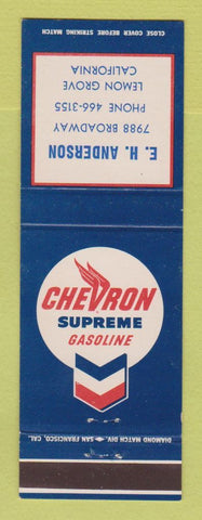 Matchbook Cover - Chevron oil gas EH Anderson Lemon Grove CA