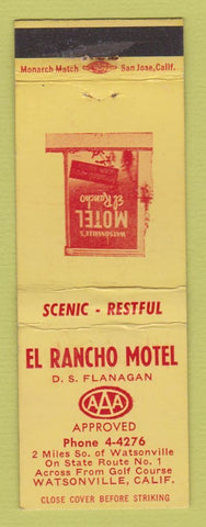 Matchbook Cover - El Rancho Motel Watsonville CA WEAR