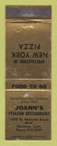 Matchbook Cover - Joann's Italian Restaurant Pizza Gardena CA WEAR