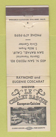 Matchbook Cover - Le Chalet Basque Restaurant San Rafael CA