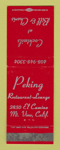 Matchbook Cover - Peking Restaurant Mountain View CA