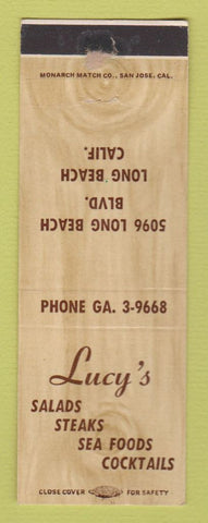 Matchbook Cover - Lucy's Restaurant Long Beach CA