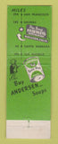 Matchbook Cover - Andersen's Pea Soup Restaurant Buellton CA WORN