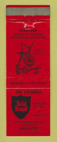Matchbook Cover - Bold Knight Restaurant Sunnyvale CA WEAR