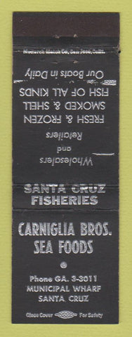 Matchbook Cover - Carniglia Bros Seafood Santa Cruz CA