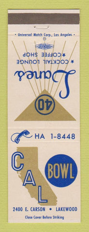 Matchbook Cover - Cal Bowling Lakewood CA