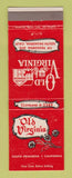Matchbook Cover - Old Virginia South Pasadena CA Steak House