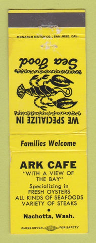 Matchbook Cover - Ark Cafe Nachotta WA YELLOW WEAR