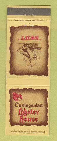 Matchbook Cover - Castagnola's Lobster House Santa Barbara Pasadena CA