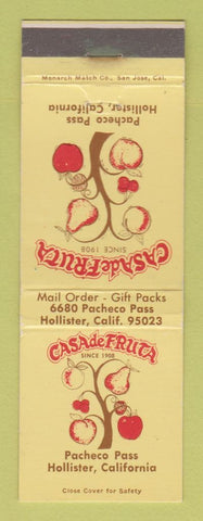 Matchbook Cover - Casa De Fruta Hollister CA