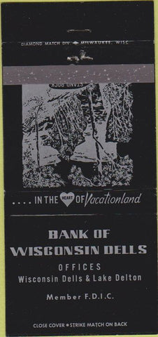 Matchbook Cover - Bank of Wisconsin Dells WI  30 Strike
