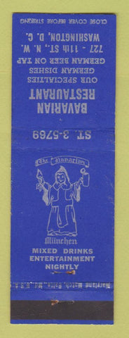 Matchbook Cover - Bavarian Restaurant Washington DC