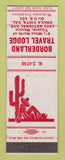 Matchbook Cover - Borderland Travel Lodge Chula Vista CA
