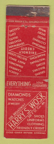 Matchbook Cover - Harry Wosk Jewelry San Diego CA WORN