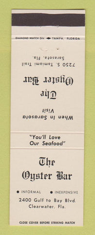 Matchbook Cover - The Oyster Bar Sarasota Clearwater FL