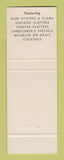 Matchbook Cover - The Oyster Bar Sarasota Clearwater FL