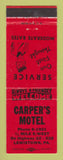 Matchbook Cover - Carper's Motel Lewistown PA