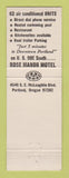 Matchbook Cover - Rose Manor Motel Portland OR