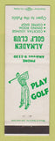 Matchbook Cover - Almaden Golf Club San Jose CA
