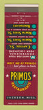 Matchbook Cover - Primos Restaurants Jackson MS