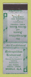 Matchbook Cover - Metropolitan Restaurant Mobile AL