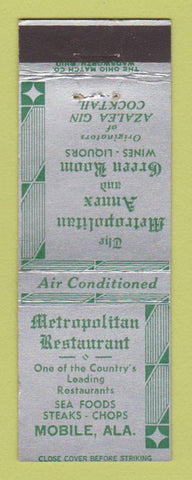 Matchbook Cover - Metropolitan Restaurant Mobile AL