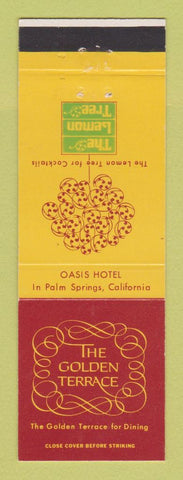 Matchbook Cover - The Lemon Tree Oasis Hotel Palm Springs CA Golden Terrace