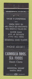 Matchbook Cover - Carniglia Bros Seafood Santa Cruz CA