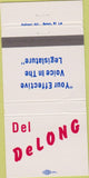 Matchbook Cover - Del Delong election Clinton Madison WI 30 Strike