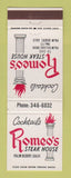 Matchbook Cover - Romeo's Steak House Palm Desert CA