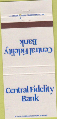 Matchbook Cover - Central Fidelity Bank Arlington VA 30 Strike