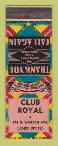 Matchbook Cover - Club Royal Chicago? IL
