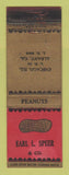 Matchbook Cover - Earl Speer Peanuts Chicago IL Albany GA WORN