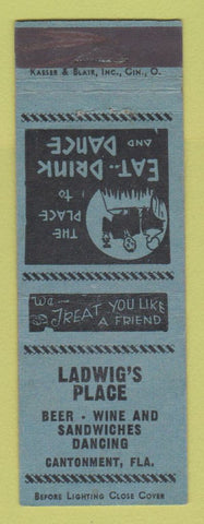Matchbook Cover - Ladwig's Place Cantonment FL