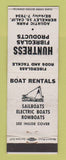Matchbook Cover - Huntress Fibreglas Products Boat Rentals Berkeley CA WEAR