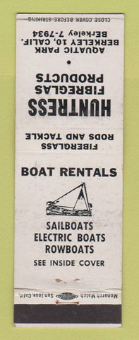 Matchbook Cover - Huntress Fibreglas Products Boat Rentals Berkeley CA WEAR