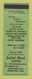 Matchbook Cover - Salad Bowl Cafes Bakersfield CA