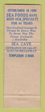 Matchbook Cover - Sea Cave Restaurant Oakland CA
