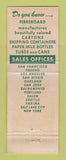 Matchbook Cover - Fibreboard Products Inc