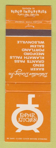Matchbook Cover - Kopper Kitchen Baker Bend Grants Pass Medford Salem OR WEAR