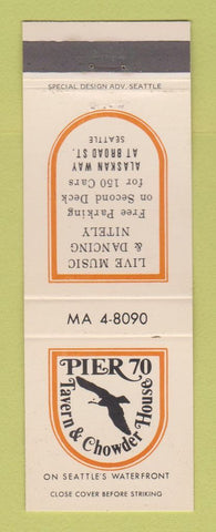 Matchbook Cover - Pier 70 Tavern Chowder House Seattle WA