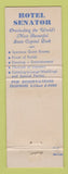 Matchbook Cover - Hotel Senator Sacramento CA