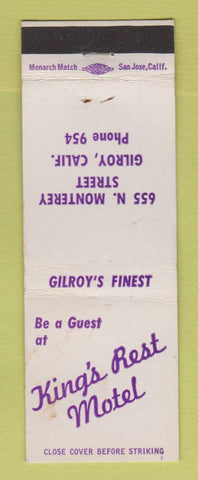 Matchbook Cover - King's Rest Motel Gilroy CA